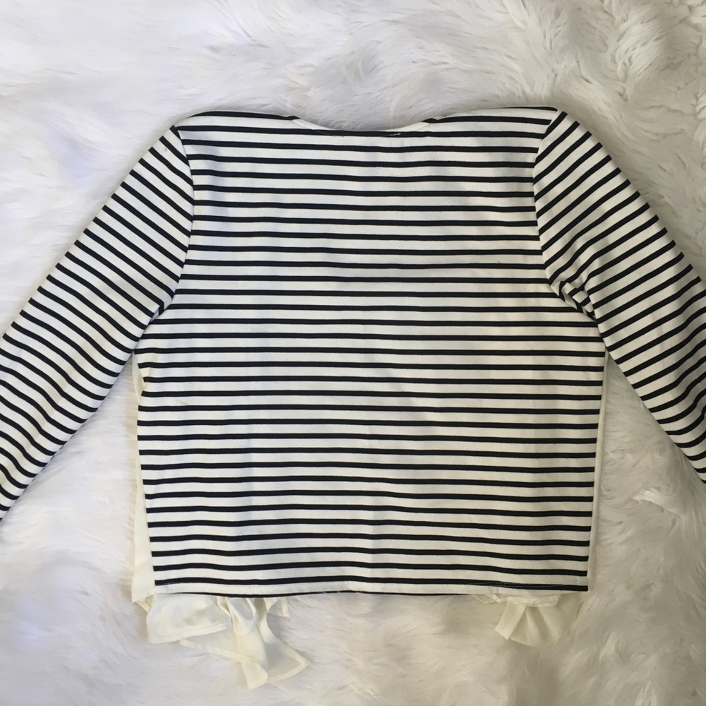 Anthropologie Black and White Stripe Cardigan - Picture 6 of 8
